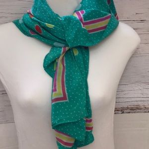 Ricki Freeman for Teri Jon green pink scarf